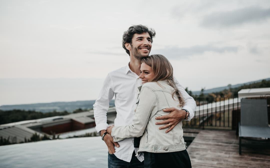 Man and woman hugging each other