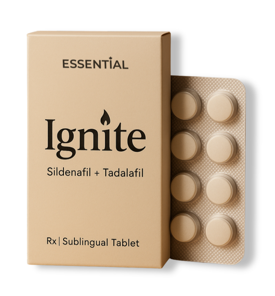 Essential Ignite™ ED pill bottle with pills