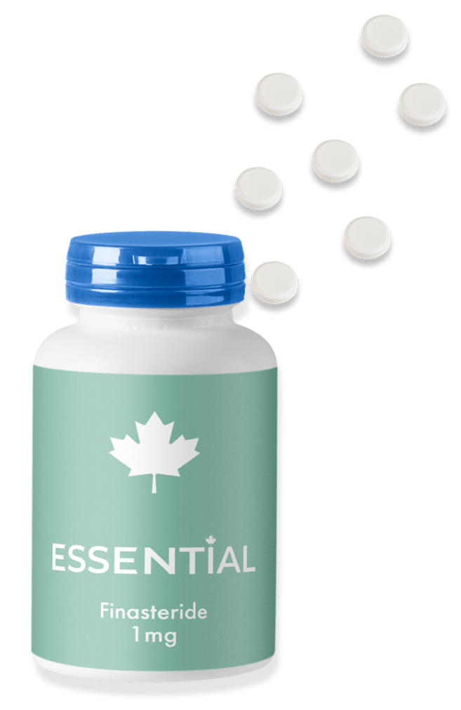Finasteride 1mg Essential Clinic Bottle with Pills